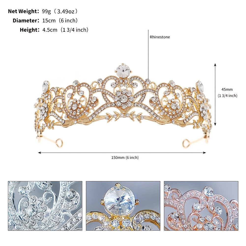 Crystal Wedding Headpiece Rhinestone Tiara Crown Bride Wedding Tiara