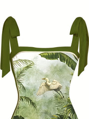 Painting Print Tankini Set + Wrap Skirt