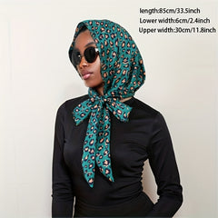 Leopard Print Lace Up Head Scarf Head Wrap Turban Bandana for Women