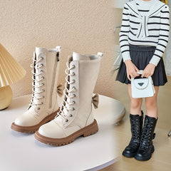 Girls Bowknot Boots Lightweight Non Slip Boots Zipper