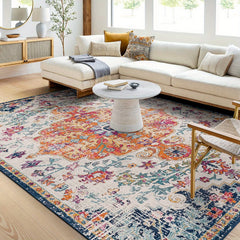 Bohemian Ornamental Carpet Area Rug Machine Washable Rugs Non Slip Backing