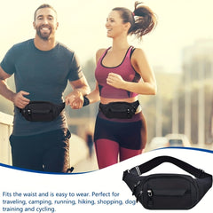 Waterproof Sports Waist Bag with 3 Zipper Pockets