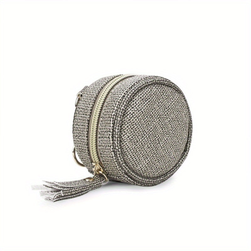 PU Leather Pacifier Bag with Tassel Key Coin Holder