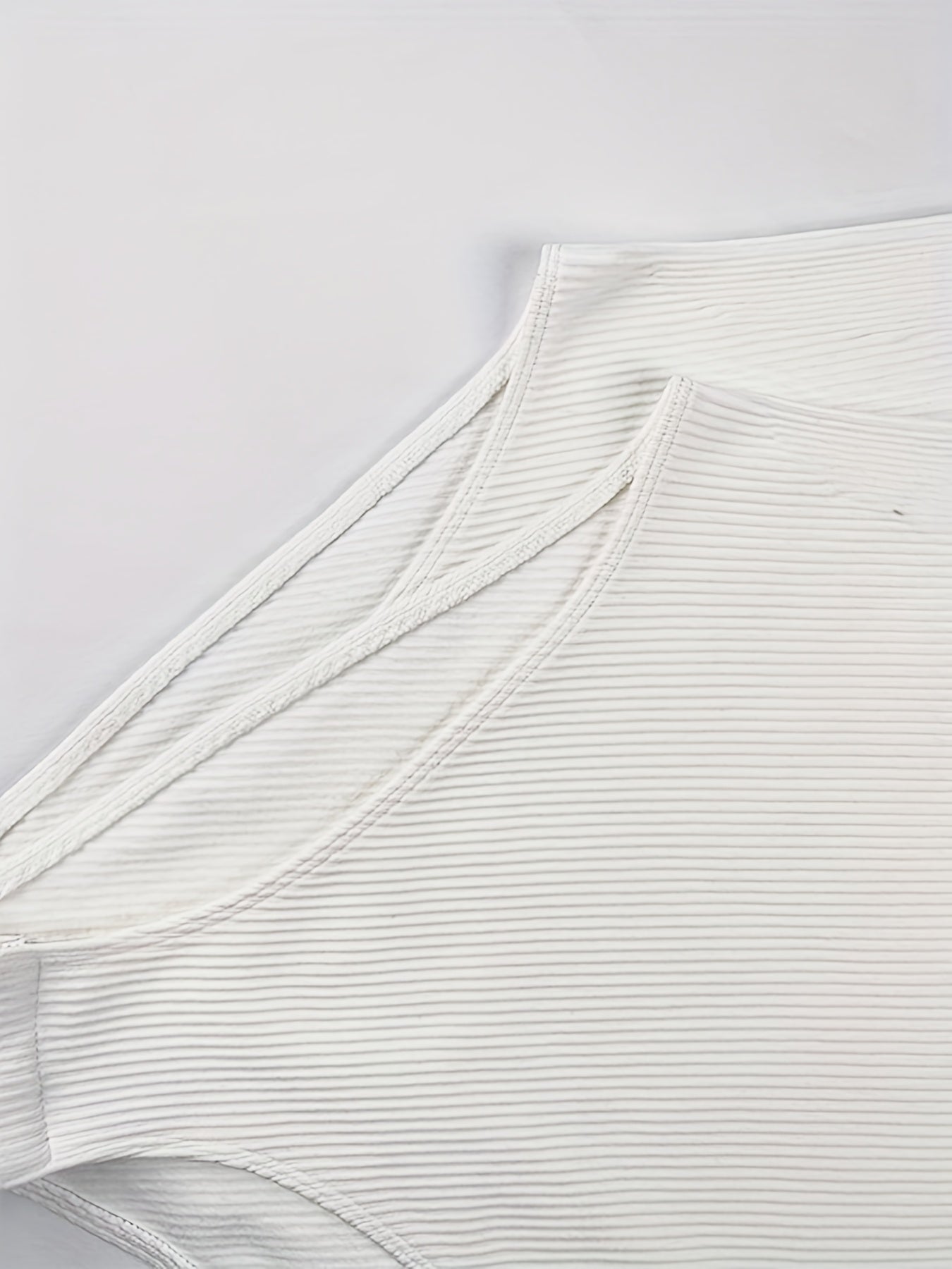 Ribbed Sports Bodysuit Short Sleeve Round Neck Jumpsuit