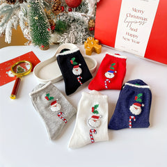 Christmas Socks Mid Tube Fall Winter Santa Socks US6 8