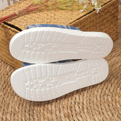 Women's Lace Up Denim Slippers Casual Open Toe Sandals
