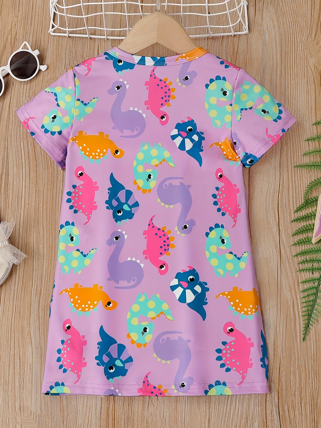 Toddler Girls Dinosaur Graphic T shirt Dress Party Kids Summer Clothes