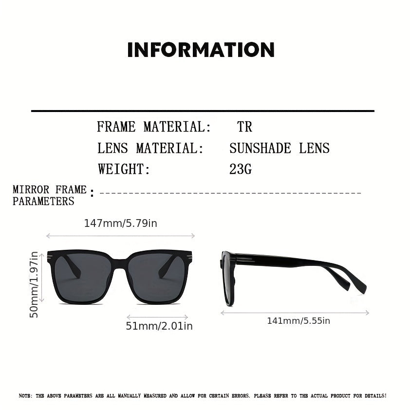 Square Polarized Sunglasses Men's Driving Sunshade UV Protection