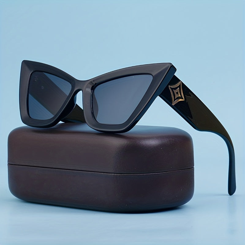 Cat Eye Sunglasses Small Frame Men Women Glasses Case