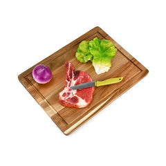 Thick Hardwood Cutting Board with Juice Grooves