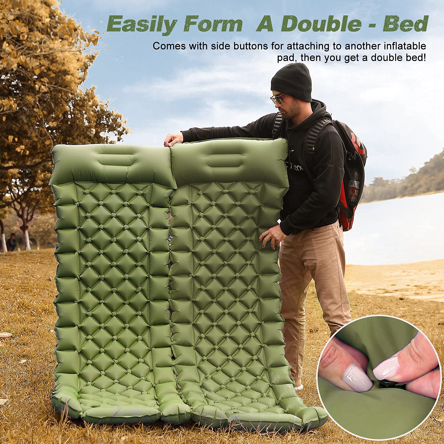 Portable Outdoor Inflatable Mattress for Picnics Camping Beach Days