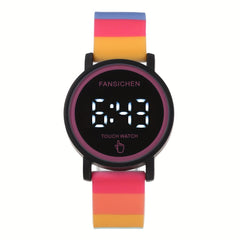 Colorful LED Student Sport Watches Kids Men Clock Digital Touch