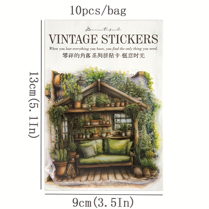 30pcs Vintage Study Garden Yard Stickers Scrapbooking Waterproof