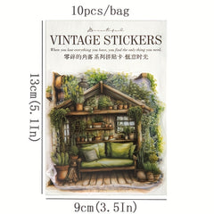 30pcs Vintage Study Garden Yard Stickers Scrapbooking Waterproof