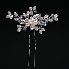 Wedding Bridal Hair Comb Crystal Faux Pearl Rhinestone Hairpin