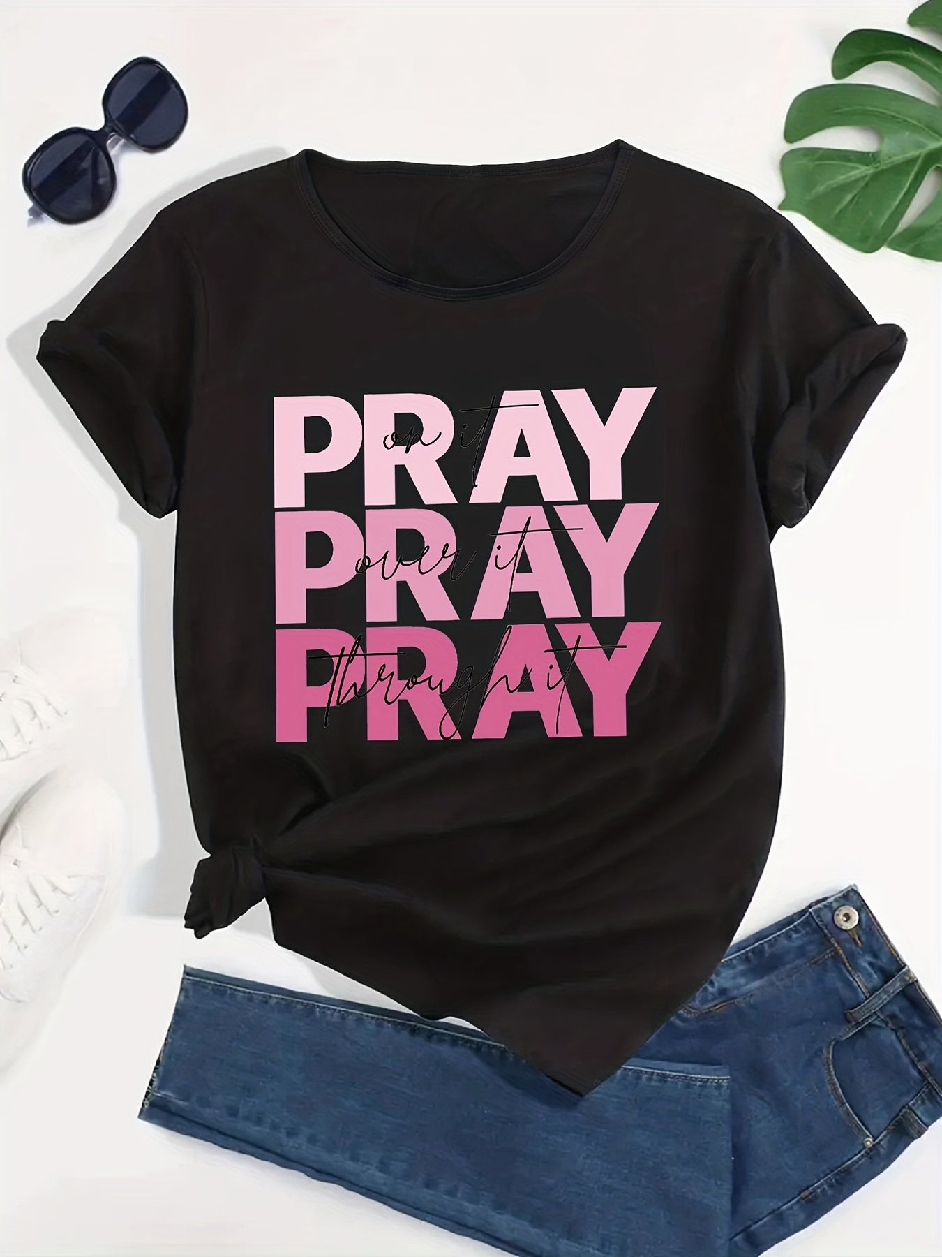 Sports Short Sleeve T-shirt Letter Print Casual Slim Tops For Women