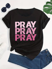 Sports Short Sleeve T-shirt Letter Print Casual Slim Tops For Women