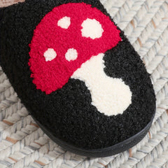 Mushroom Pattern Slip-On Plush Slippers