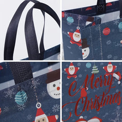 6pcs Christmas Gift Bags, Reusable Reinforced Handle Grocery Bags
