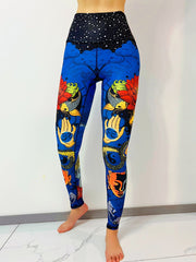 Cartoon Myth Print Yoga Pants High Waist Slim Ankle Length Pants
