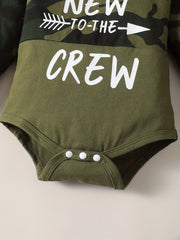 Newborn Baby Boy 2pcs Casual Outfits Crew Romper Top & Pants Set