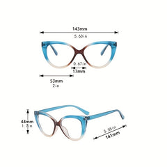 Light Blocking TR90 Cat Eye Clear Lens Computer Glasses