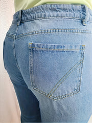 Cut Out Denim Pants