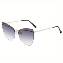 Y2K Rimless Cat Eye Gradient Sunglasses UV400 Sun Shades