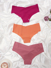 5pcs Seamless Solid Briefs Stretchy Intimates Panties Women's Lingerie
