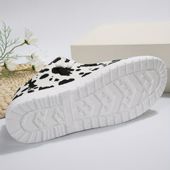 Women's Cow Print Low Top Canvas Shoes Lightweight & Breathable