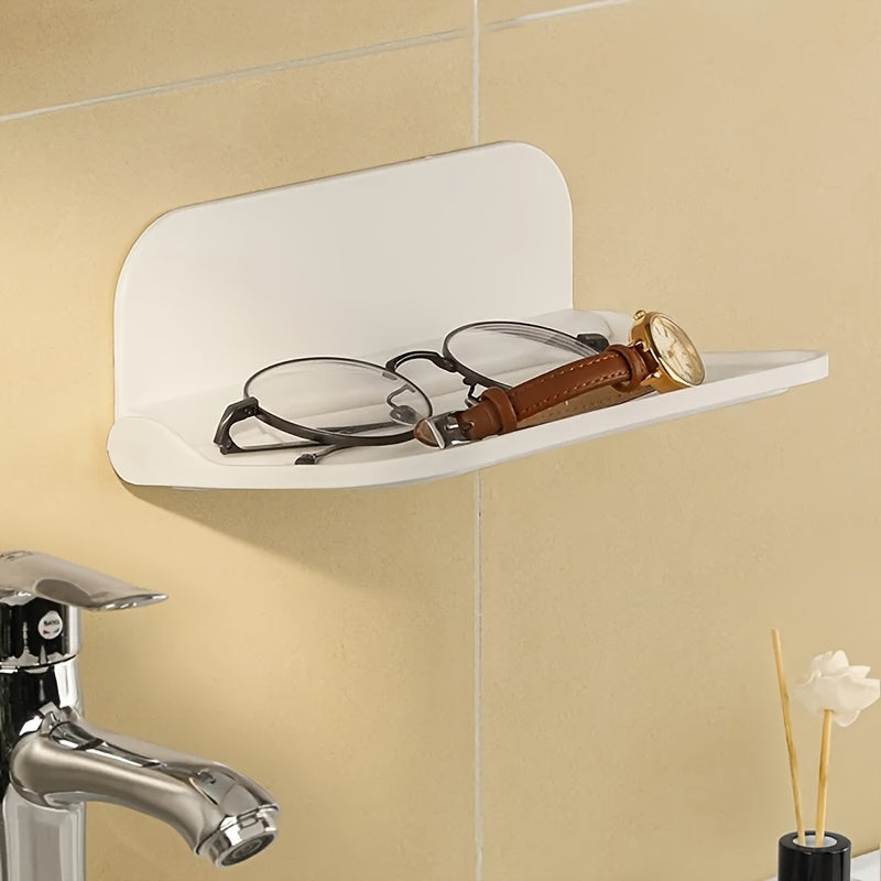 1pc Folding Wall Shelves No Punch Wall Mounted Space Saving Storage Rack
