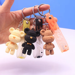 6pcs Multicolor 3D Bear Key Chain for Backpack