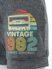 Vintage Print Drawstring Shorts Women's Clothing