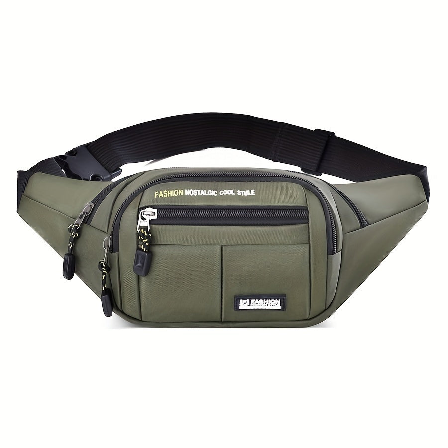 Men's Waist Pack Oxford Cloth Sports Chest Bag Large Capacity Crossbody Backpack