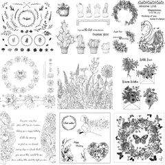 Fairy Tale Clear Stamps Reusable Butterfly Flower Leaf Designs