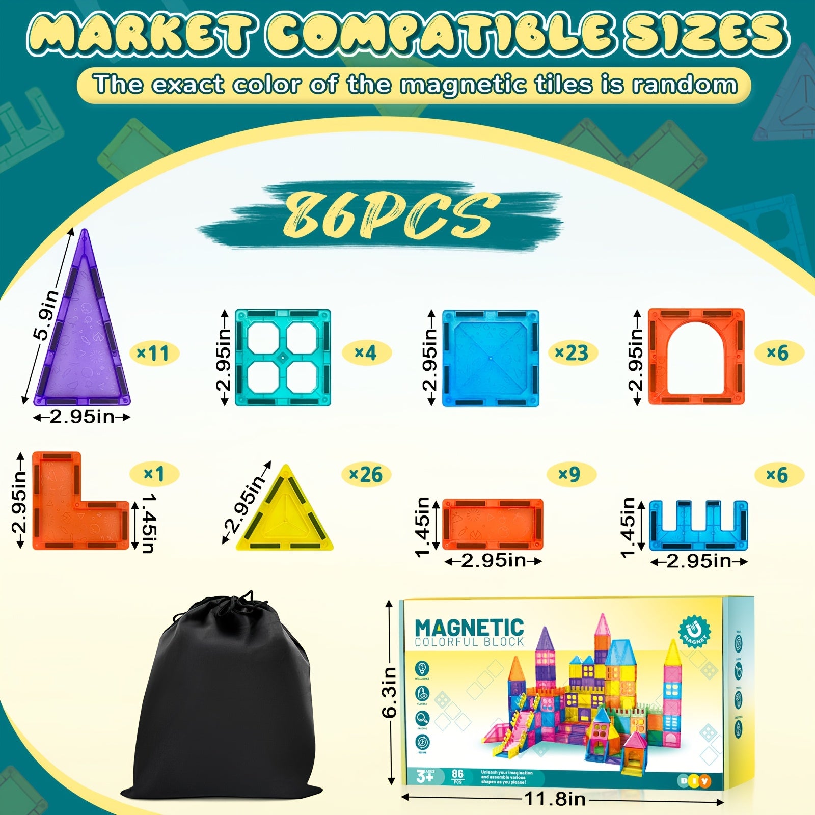 86pcs 3D Shape & Block Building Set Children's Gift