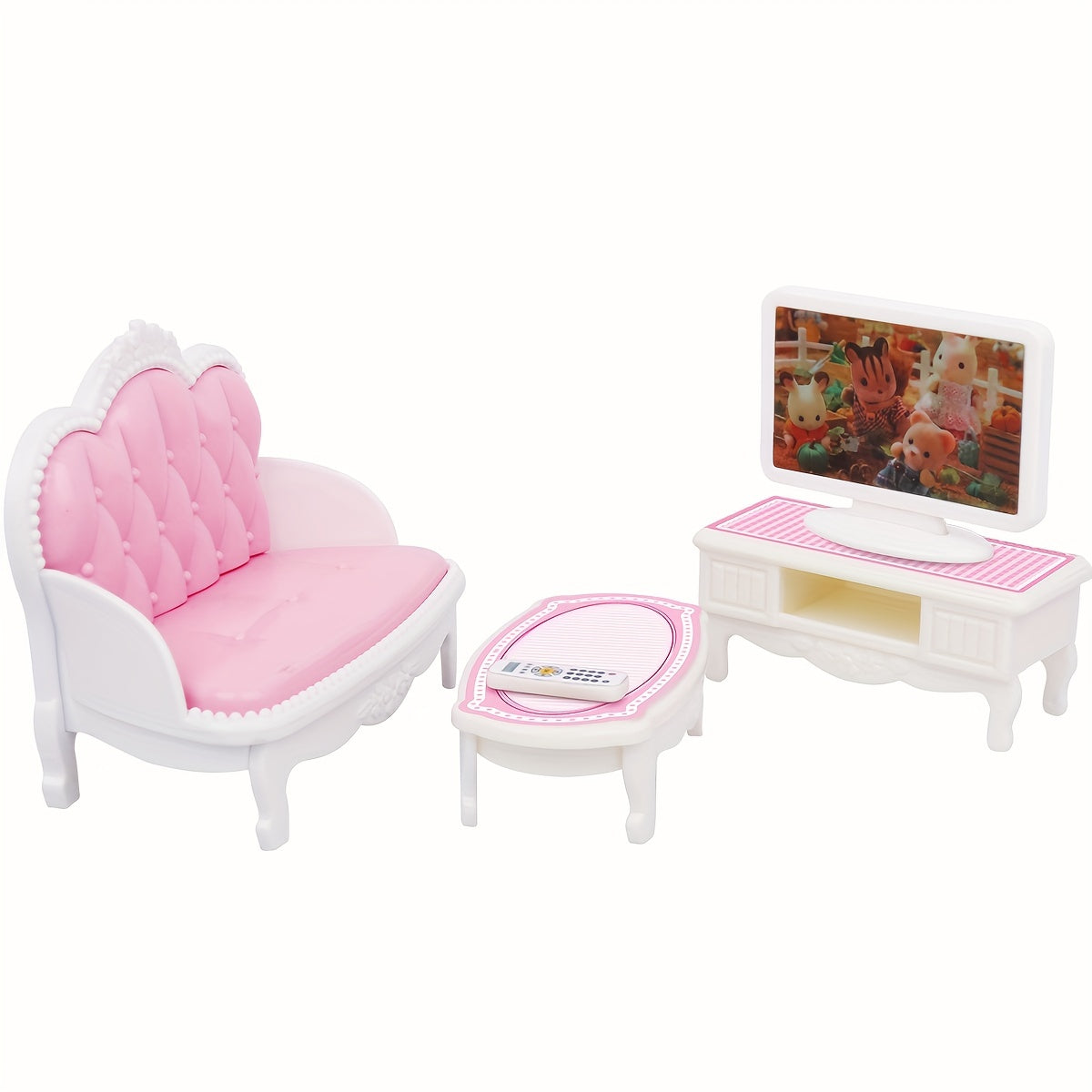 Forest Animal Family Doll House Furniture Mini Toy Set