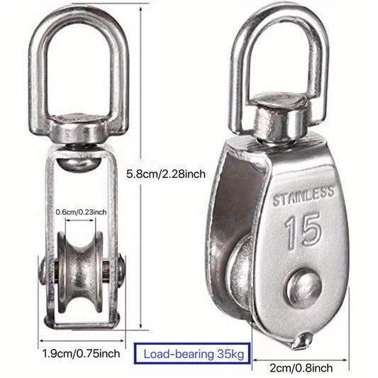 Stainless Steel Lifting Crane Single Wheel Rotating Grabbing Pulley