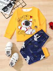 Boys' Astronaut Sweatshirt & Sweatpants Set - SPACE Print Casual Outfits