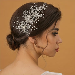 Bridal Crystal Pearl Hair Pin Tiara Rhinestone Head Piece Wedding Accessories
