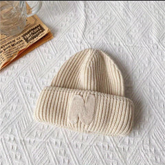 Kids N Letter Patch Knitted Hat Warm Woolen Hat