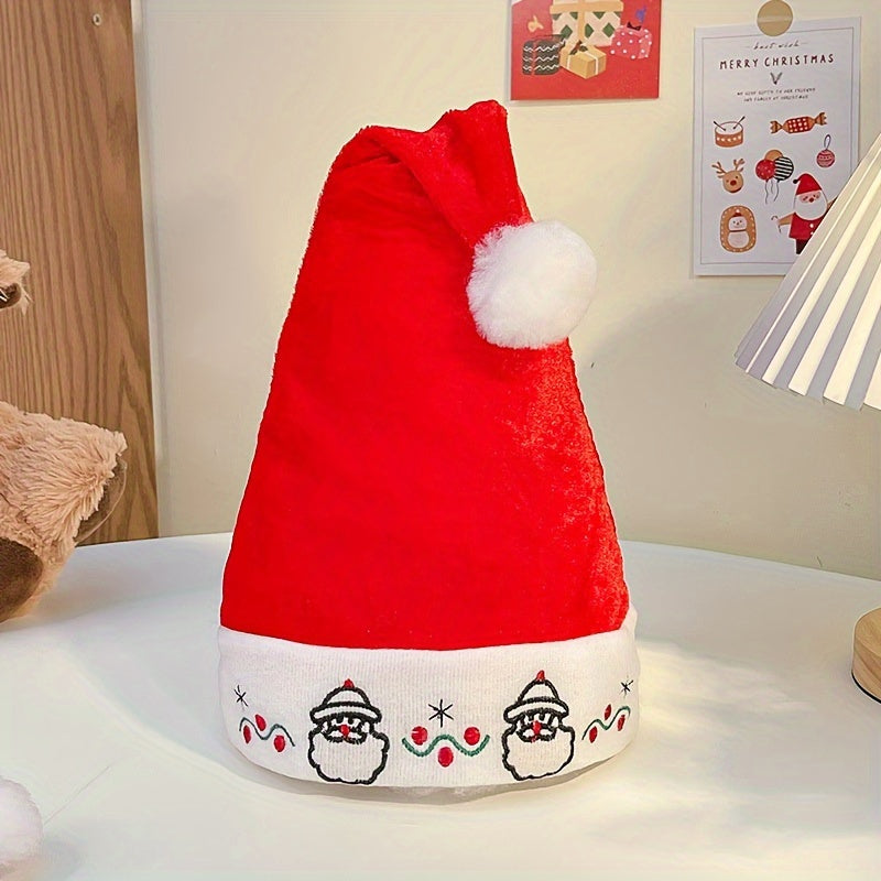 3pcs Christmas Cartoon Pattern Embroidered Hats Set
