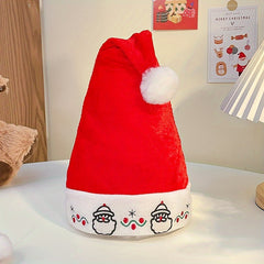 3pcs Christmas Cartoon Pattern Embroidered Hats Set