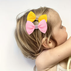 10pcs Baby Girls Bow Hair Clip Ribbon Hair Accessories Headwear