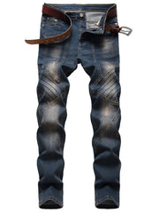 Men's Skinny Denim Jeans with Cool Designs