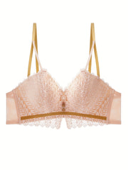 3pcs Lace Wireless Bras Push Up Comfortable & Breathable Women's Underwear