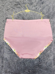 5pcs Floral Printed Briefs Beauty Buttock Mid Waist Panties For Women