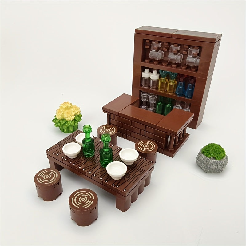 Medieval Wine Cabinet Bar Counter Table Pub CLUB Tavern Home Scene