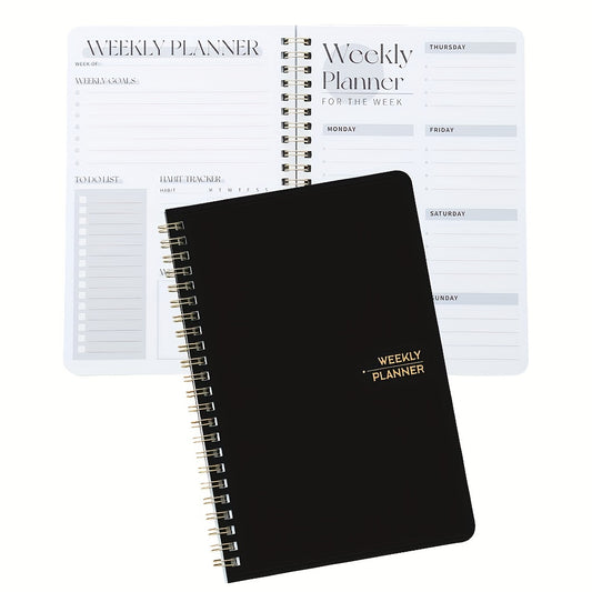 Undated Weekly Planner Hardcover Notebook Habit Tracker To Do List