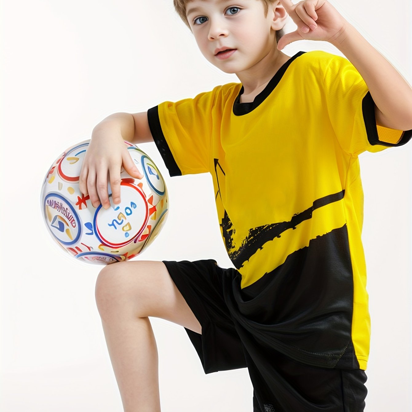 2pcs Quick Dry Boy's Football Kit Soccer Jersey & Moisture Wicking Shorts